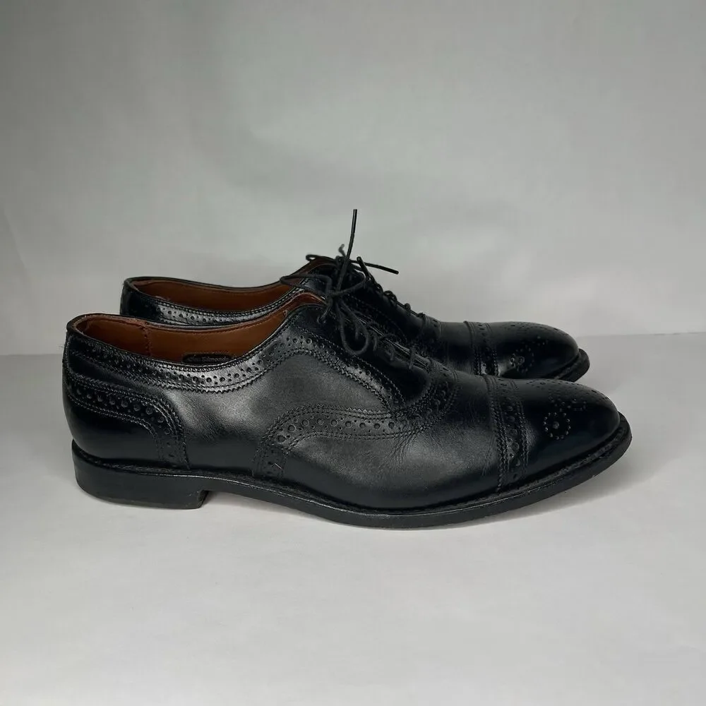 Allen Edmonds Strand Men's Black Leather Cap Toe Oxfords Sz 10.5 Made In USA